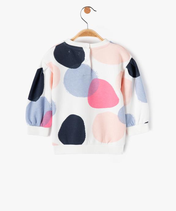 Sweat à manches bouffantes avec motifs colorés bébé fille vue3 - GEMO 4G BEBE - GEMO