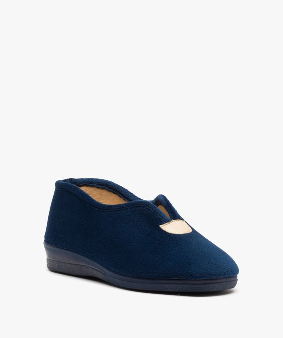 Chaussons femme confort en velours uni vue2 - GEMO(HOMWR FEM) - GEMO