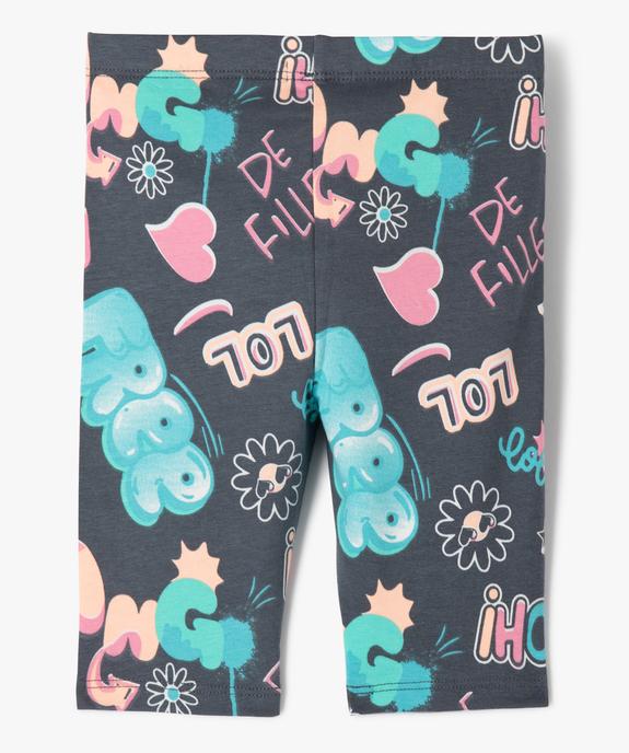 Legging court cycliste imprimé fille vue3 - GEMO (ENFANT) - GEMO