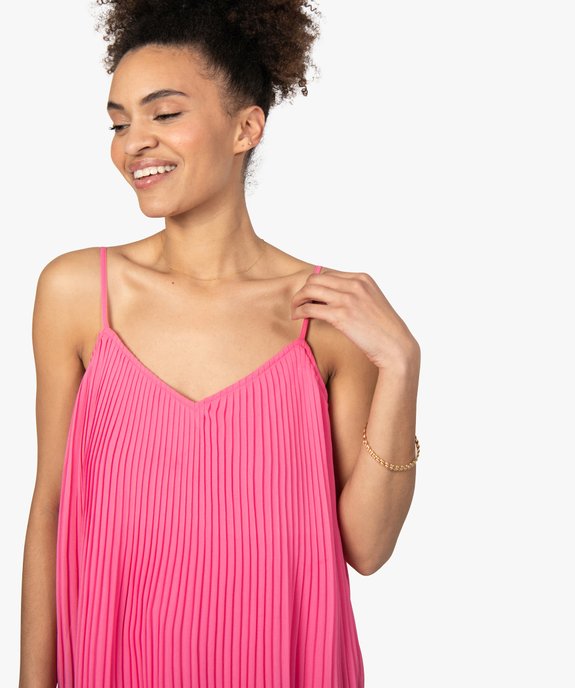 Blouse femme à bretelles en matière voile plissée vue2 - GEMO(FEMME PAP) - GEMO