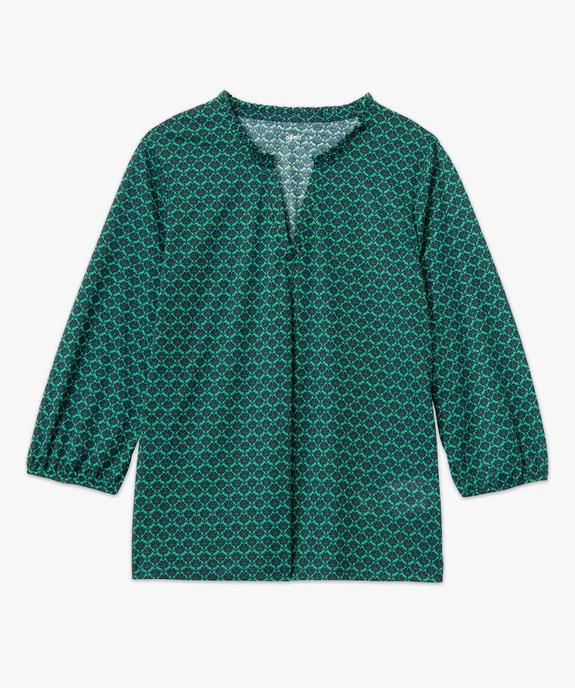 Tee-shirt femme à manches 3/4 avec décolleté en V vue4 - GEMO 4G FEMME - GEMO