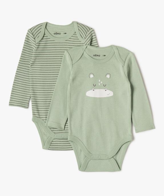 Body manches longues col US bébé (lot de 2) vue1 - GEMO 4G BEBE - GEMO