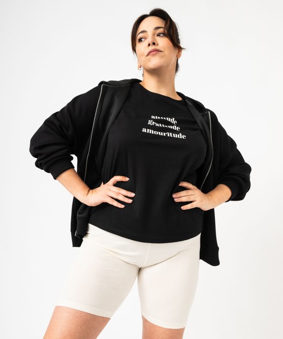 Tee-shirt à manches courtes avec message femme grande taille vue1 - GEMO 4G GT - GEMO