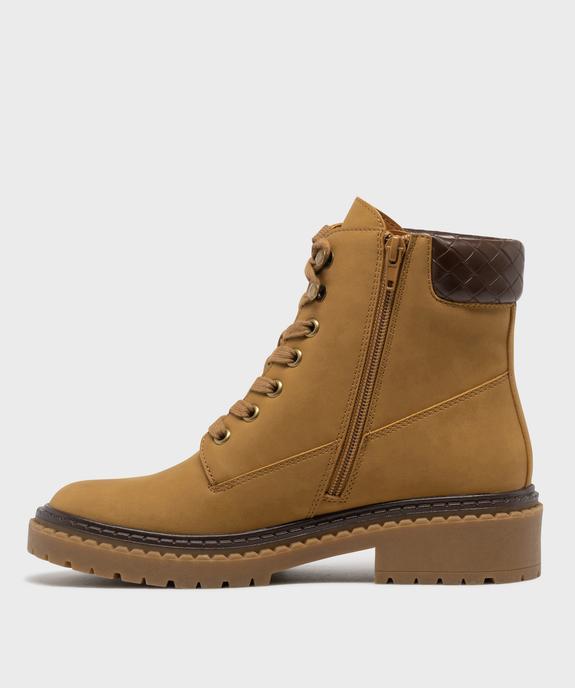 Boots à lacets et zip avec col texturé femme - Valentina Baldano vue4 - VALENTINA BALDA - GEMO