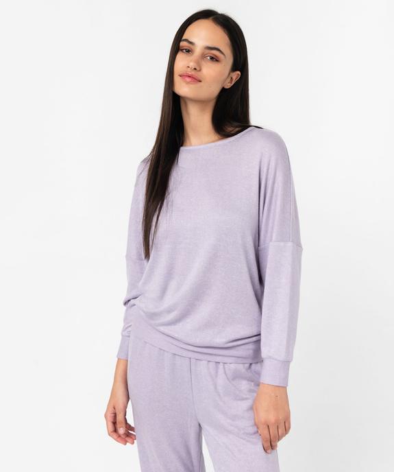 Haut de pyjama à manches chauve-souris femme vue2 - GEMO 4G FEMME - GEMO
