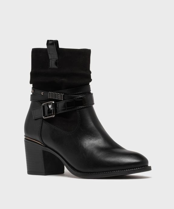 Bottines à talon avec tige drapée et brides à la cheville femme - Emilia Rosa vue2 - EMILIA ROSA - GEMO