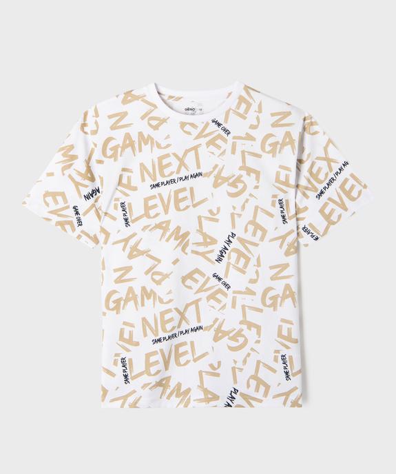 Tee-shirt manches courtes à motifs graffitis garçon vue1 - GEMO (JUNIOR) - GEMO