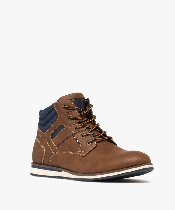 Baskets homme mid-cut casual à col denim  vue3 - URBAN STEPS - GEMO