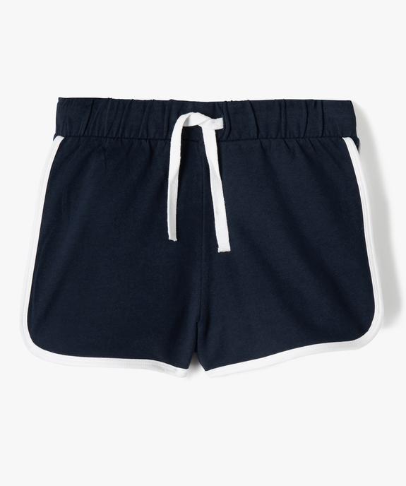 Short fille en maille avec finitions contrastantes vue1 - GEMO (JUNIOR) - GEMO