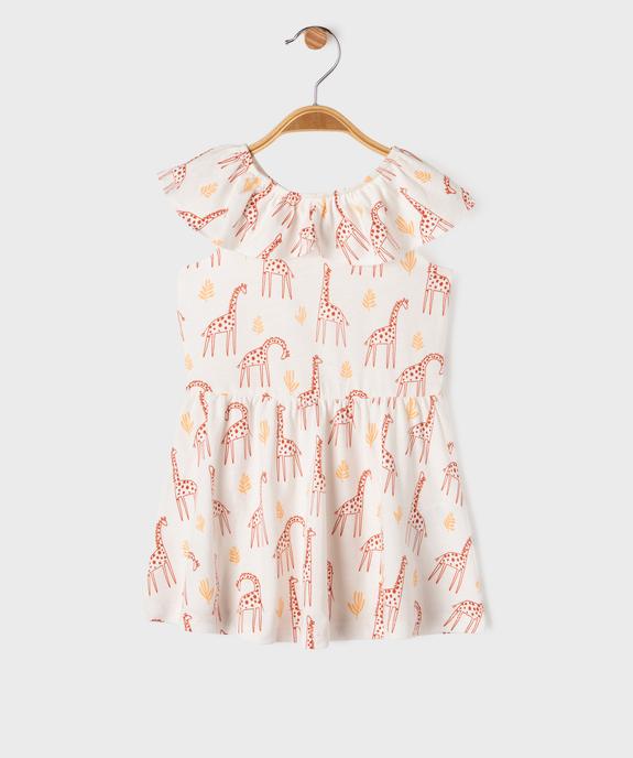 Robe à col volanté en jersey de coton bébé fille vue1 - GEMO 4G BEBE - GEMO