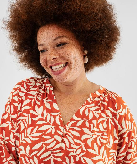 Blouse imprimée à manches 3/4 femme grande taille vue4 - GEMO 4G GT - GEMO