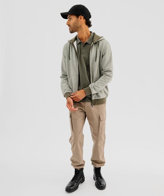 Pantalon cargo coupe straight en coton stretch homme vue4 - GEMO (HOMME) - GEMO