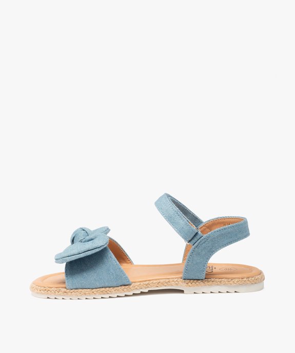Sandales filles à brides en denim avec nœud décoratif vue3 - GEMO (ENFANT) - GEMO