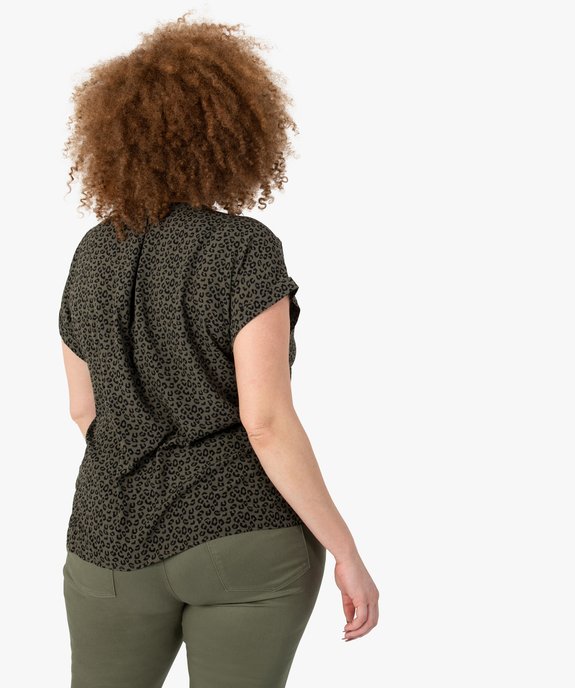 Blouse femme à manches courtes imprimée avec boutons vue3 - GEMO (G TAILLE) - GEMO