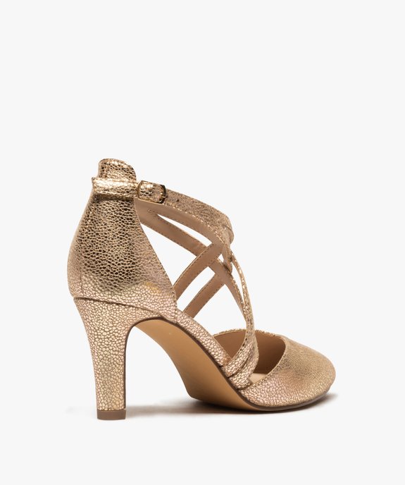 Escarpins femme à talon et fines brides croisées vue4 - GEMO(URBAIN) - GEMO