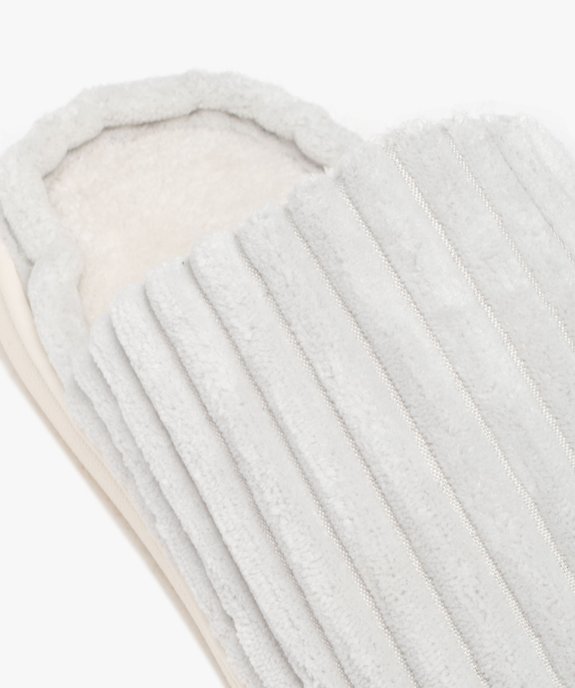 Chaussons femme mules en velours côtelé à semelle plateforme vue6 - GEMO(HOMWR FEM) - GEMO