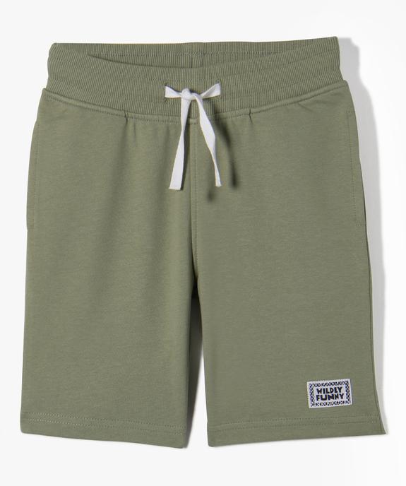 Bermuda garçon en maille avec ceinture en bord-côte vue1 - GEMO (ENFANT) - GEMO