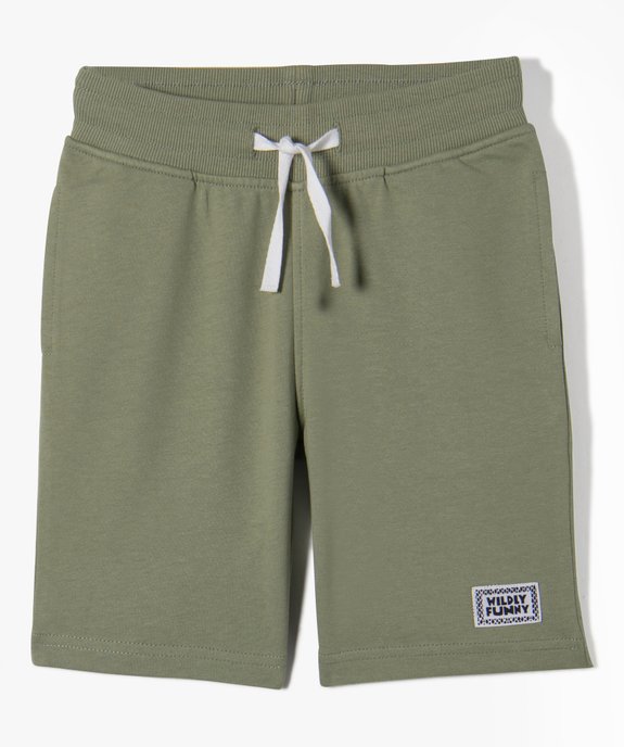 Bermuda garçon en maille avec ceinture en bord-côte vue1 - GEMO (ENFANT) - GEMO