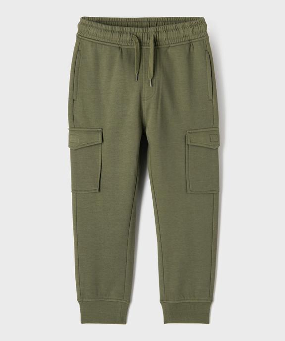 Pantalon de jogging molletonné avec poches à rabat garçon vue1 - GEMO (ENFANT) - GEMO