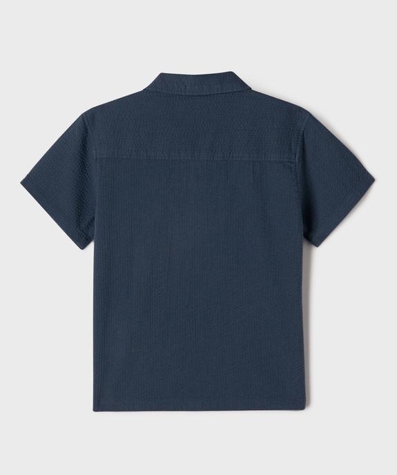 Chemise manches courtes en coton texturé garçon vue3 - GEMO (ENFANT) - GEMO