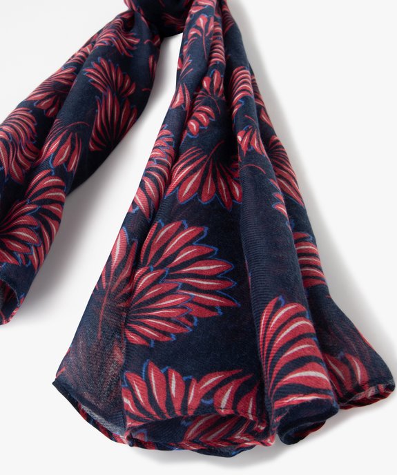 Foulard femme à motif fleuri rectangulaire vue2 - GEMO 4G FEMME - GEMO