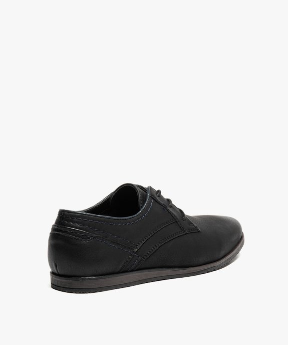 Derbies homme unis avec surpiqûres contrastées vue4 - GEMO(URBAIN) - GEMO