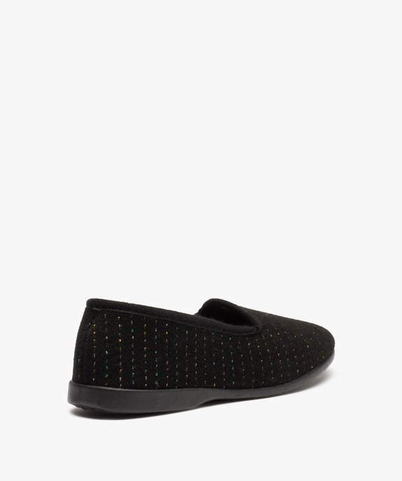 Chaussons femme style charentaises avec fil métallisé vue4 - GEMO 4G FEMME - GEMO