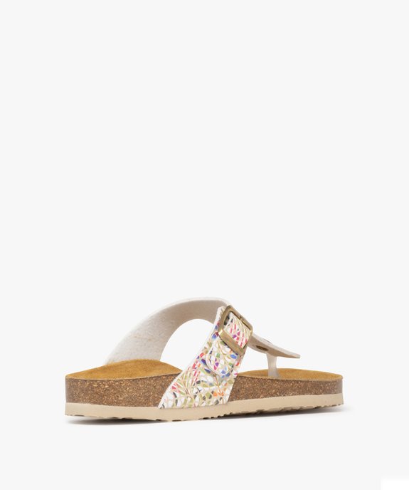 Mules femme à bride entre-doigts ajustable à motifs vue4 - GEMO 4G FEMME - GEMO
