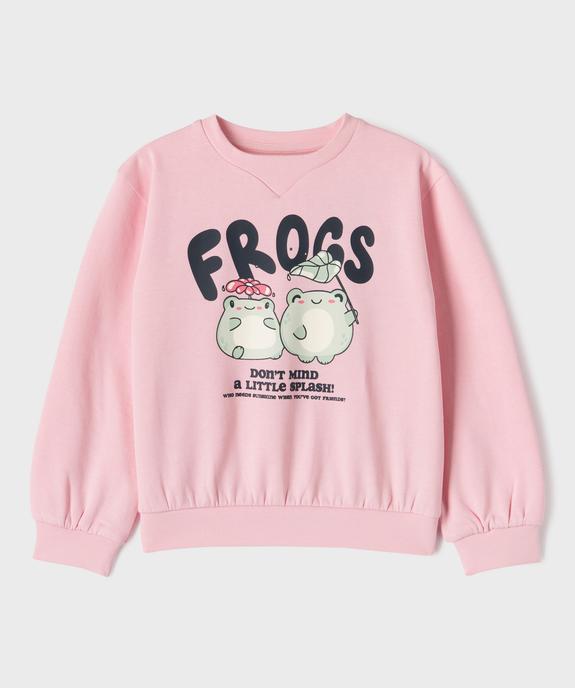 Sweat ample imprimé avec encolure élastiquée fille vue1 - GEMO 4G FILLE - GEMO