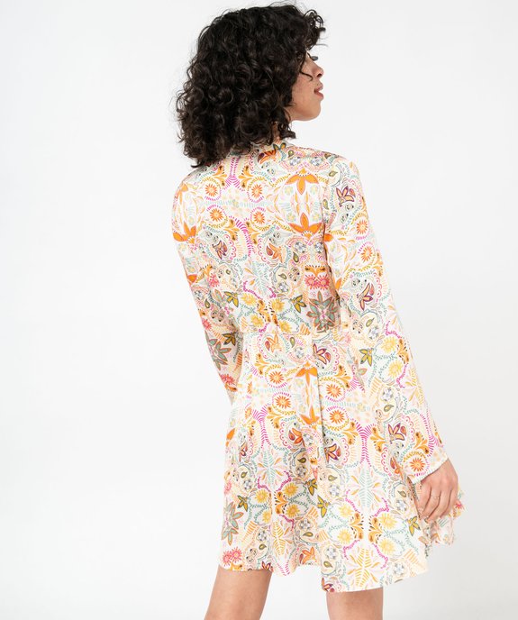 Robe portefeuille à motifs fleuris femme vue3 - GEMO(FEMME PAP) - GEMO