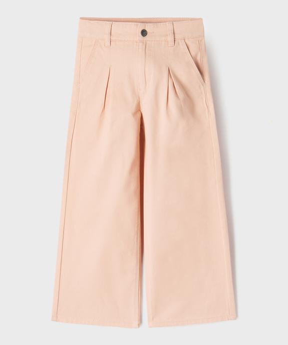 Pantalon wide leg avec taille ajustable fille vue1 - GEMO (ENFANT) - GEMO