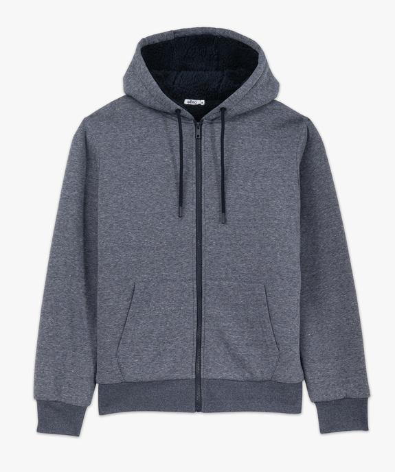 Sweat zippé à capuche avec doublure sherpa homme vue4 - GEMO (HOMME) - GEMO