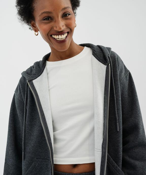 Sweat zippée à capuche en molleton femme vue2 - GEMO 4G FEMME - GEMO