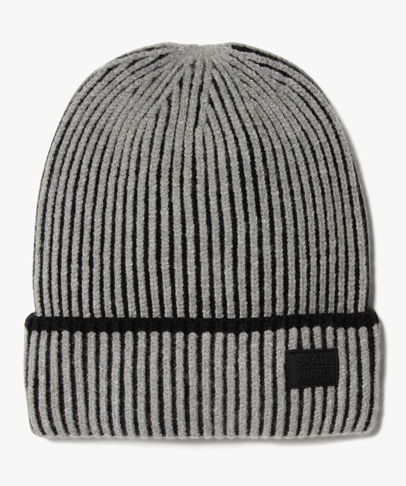 Bonnet côtelée à revers garçon vue1 - GEMO (JUNIOR) - GEMO
