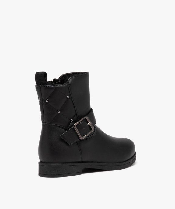 Boots à tige matelassée et rivetée fille vue4 - GEMO (ENFANT) - GEMO
