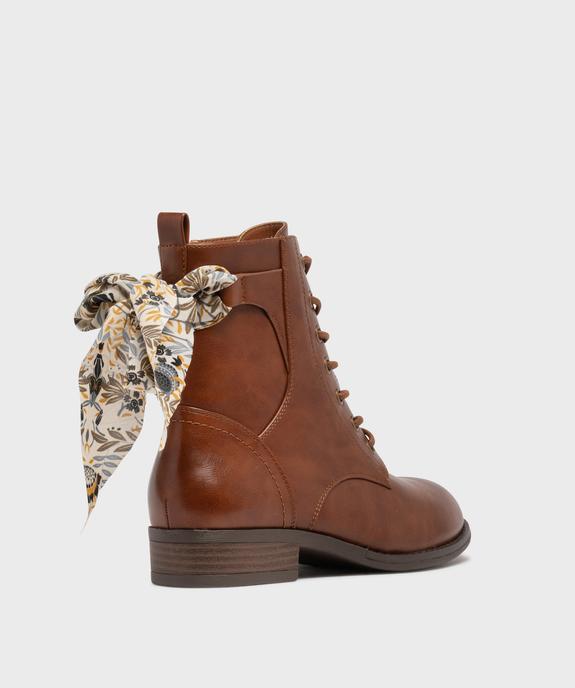 Boots à lacets et zip avec foulard à nouer femme  vue4 - EMILIA ROSA G4G - GEMO