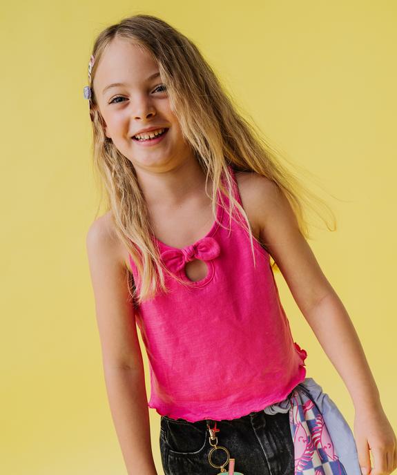 Débardeur en jersey de coton flammé finition roulottée fille vue5 - GEMO 4G FILLE - GEMO