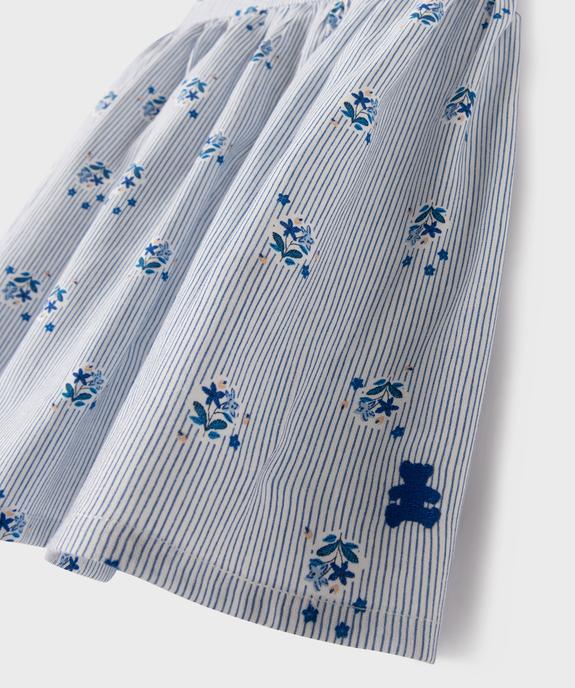 Robe à rayures et motifs fleuris avec chapeau assorti bébé fille - LuluCastagnette vue2 - LULUCASTAGNETTE - GEMO