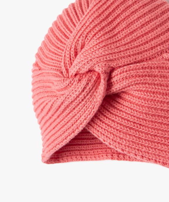 Bonnet en maille côtelée effet drapé bébé fille vue2 - GEMO(BB COUCHE) - GEMO