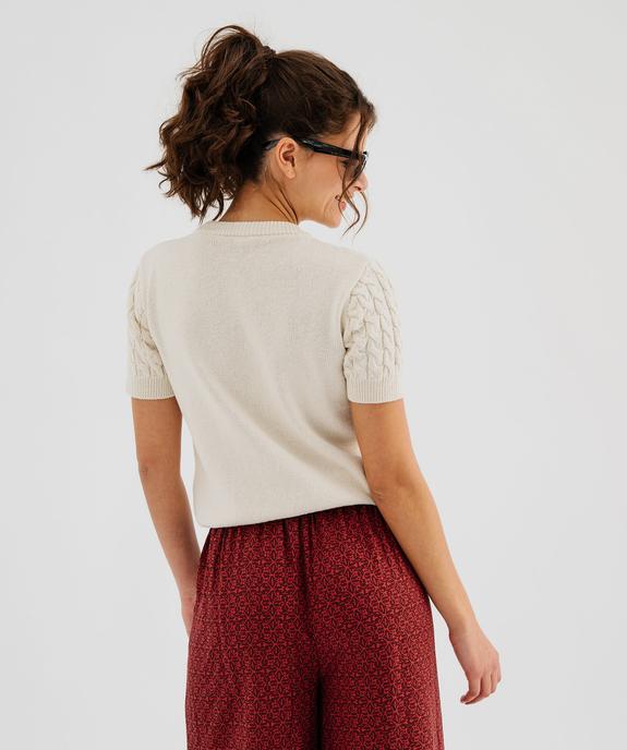 Gilet manches courtes torsadé à boutons fantaisie femme vue3 - GEMO(FEMME PAP) - GEMO