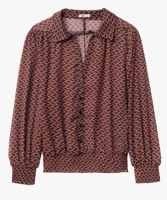 Blouse femme à motifs et rayures scintillantes vue4 - GEMO 4G FEMME - GEMO