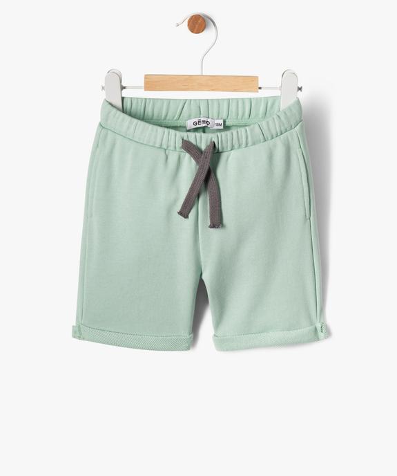 Bermuda en molleton bébé garçon vue1 - GEMO 4G BEBE - GEMO