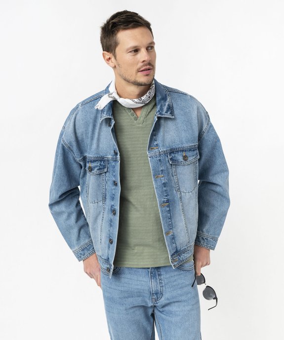 Veste en jean délavée homme vue2 - GEMO 4G HOMME - GEMO