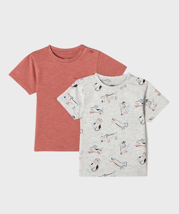 Tee-shirt à manches courtes imprimés bébé garçon (lot de 2) vue1 - GEMO 4G BEBE - GEMO