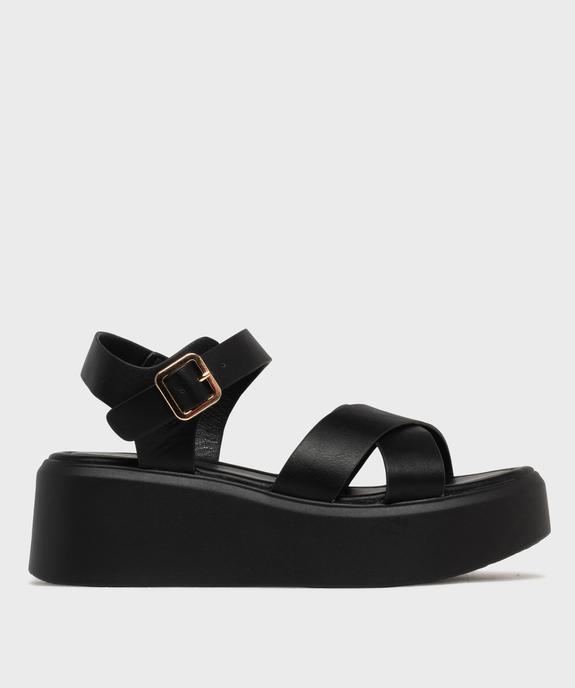 Sandales plateformes à brides croisées femme vue1 - 5 MILES - GEMO