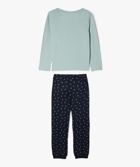 Pyjama 2 pièces en coton imprimé cœurs fille  vue4 - GEMO 4G FILLE - GEMO