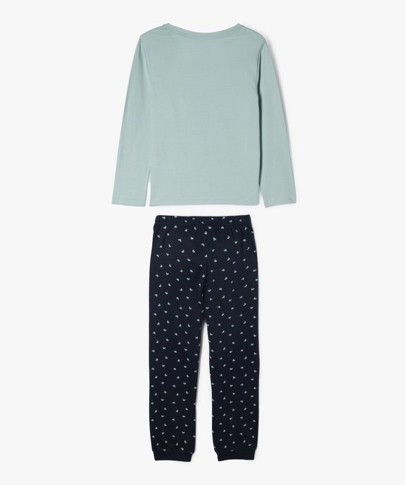 Pyjama 2 pièces en coton imprimé cœurs fille  vue4 - GEMO 4G FILLE - GEMO