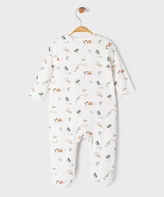Pyjama en velours avec motif voitures bébé vue3 - GEMO 4G BEBE - GEMO