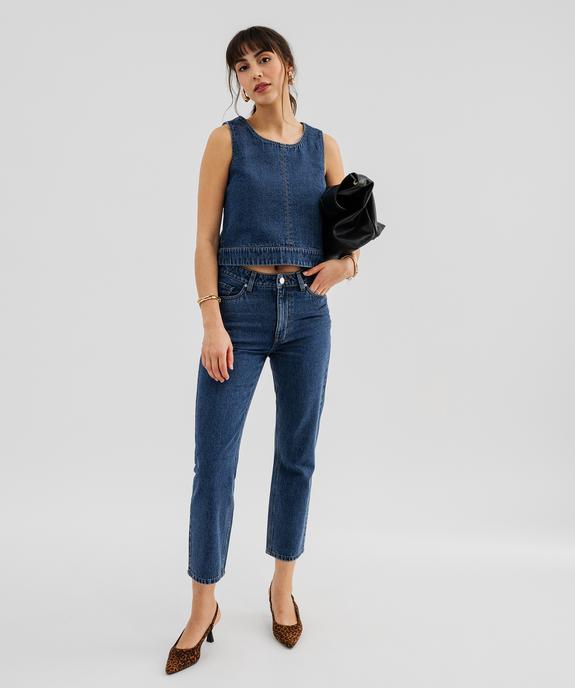 Blouse sans manches en jean coupe courte femme vue4 - GEMO 4G FEMME - GEMO