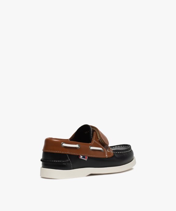 Chaussures bateau garçon dessus cuir à scratch vue4 - GEMO (ENFANT) - GEMO